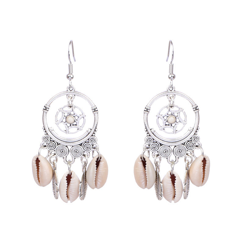 Wholesale Bohemian Silver Turquoise Alloy Earrings